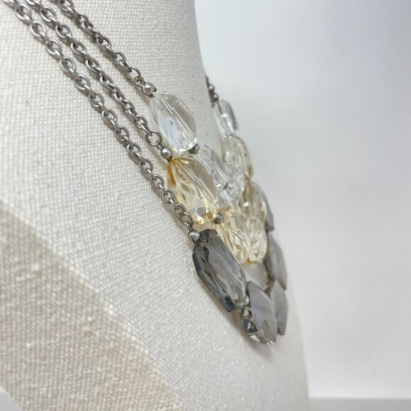 Premier Designs Swanky Necklace Faceted Glass Multistrand Statement Y2K - Picture 5 of 13